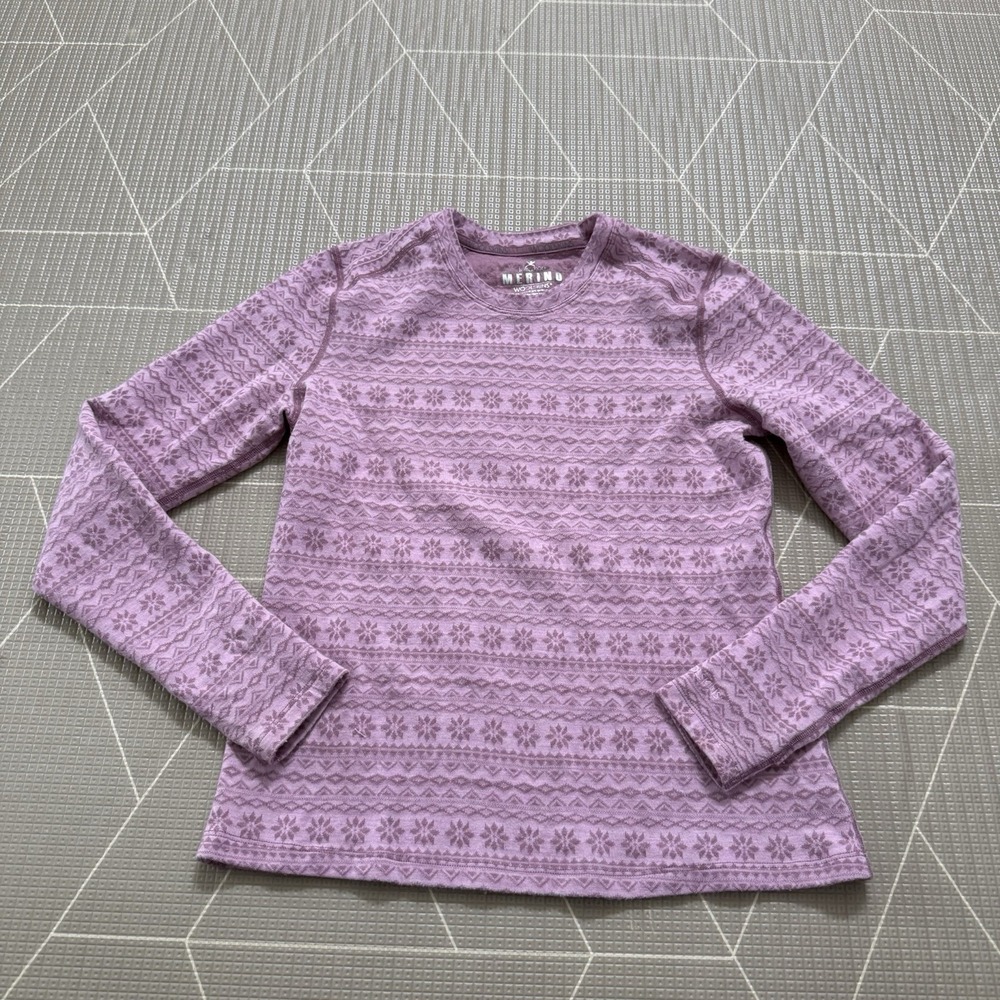 Terramar Merino Wool Woolskin Fair Isle Midweight Long Sleeve‎ Women's M